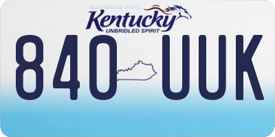 KY license plate 840UUK