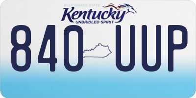 KY license plate 840UUP