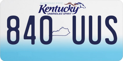 KY license plate 840UUS