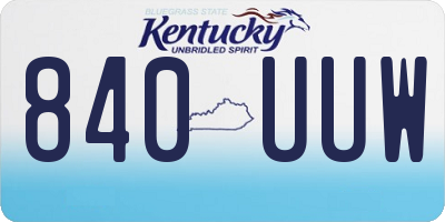 KY license plate 840UUW