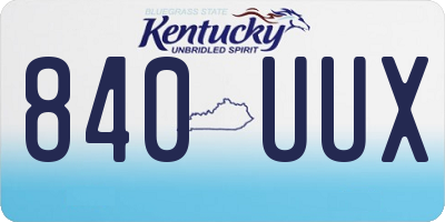 KY license plate 840UUX