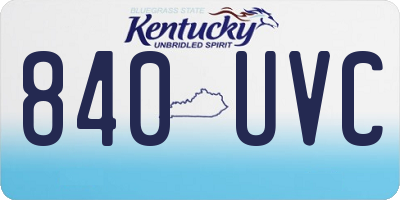 KY license plate 840UVC