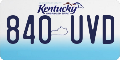 KY license plate 840UVD