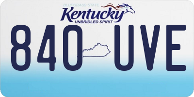 KY license plate 840UVE