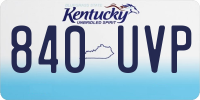 KY license plate 840UVP