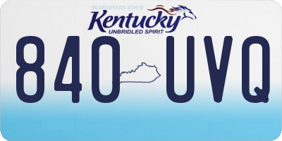 KY license plate 840UVQ