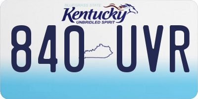 KY license plate 840UVR