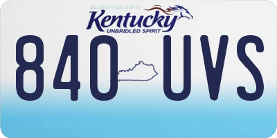 KY license plate 840UVS