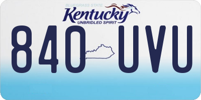 KY license plate 840UVU