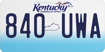 KY license plate 840UWA