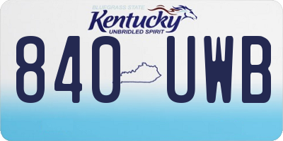 KY license plate 840UWB