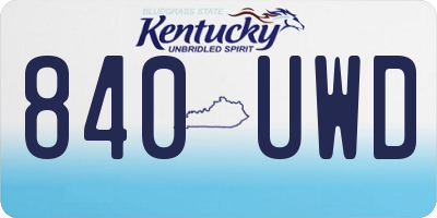 KY license plate 840UWD