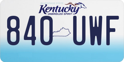 KY license plate 840UWF