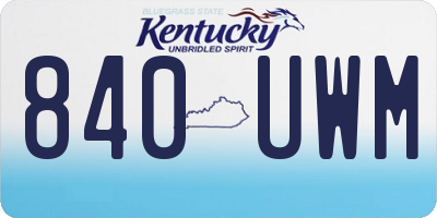 KY license plate 840UWM