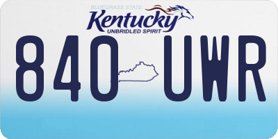 KY license plate 840UWR