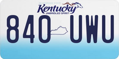 KY license plate 840UWU