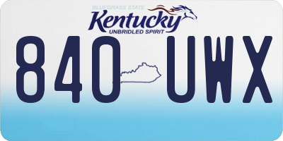 KY license plate 840UWX