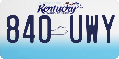 KY license plate 840UWY