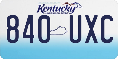 KY license plate 840UXC