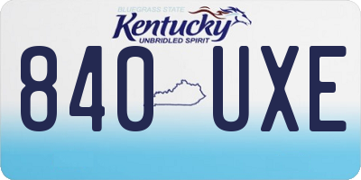 KY license plate 840UXE