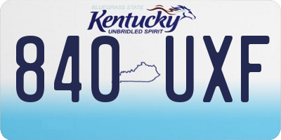 KY license plate 840UXF