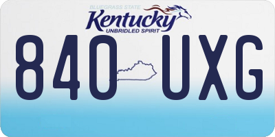 KY license plate 840UXG