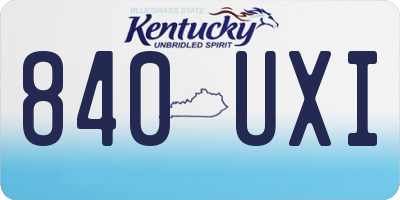 KY license plate 840UXI