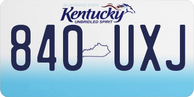 KY license plate 840UXJ