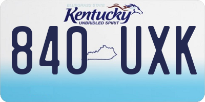 KY license plate 840UXK