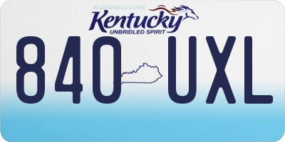 KY license plate 840UXL
