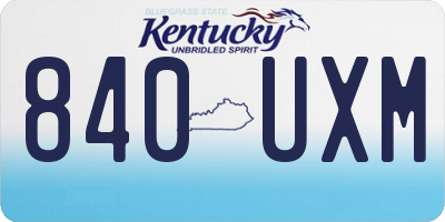 KY license plate 840UXM