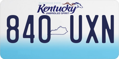 KY license plate 840UXN