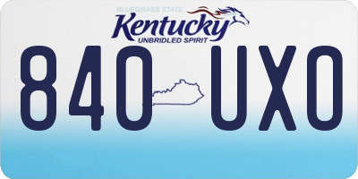KY license plate 840UXO