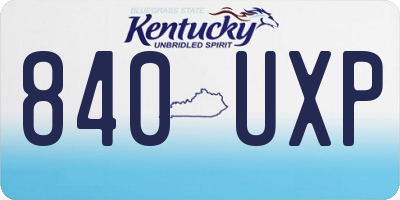 KY license plate 840UXP