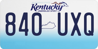 KY license plate 840UXQ