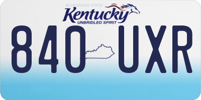 KY license plate 840UXR