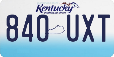KY license plate 840UXT