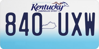 KY license plate 840UXW