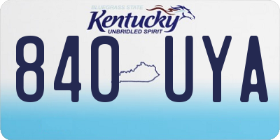 KY license plate 840UYA