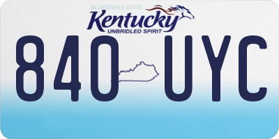 KY license plate 840UYC