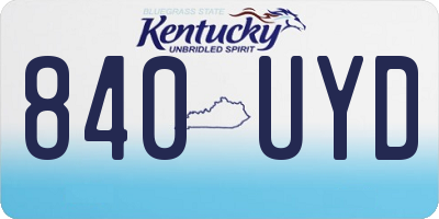 KY license plate 840UYD