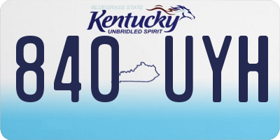 KY license plate 840UYH