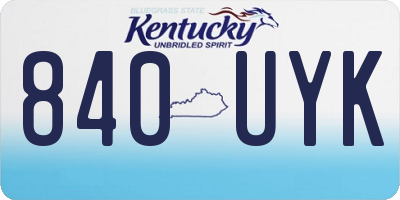 KY license plate 840UYK