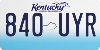 KY license plate 840UYR