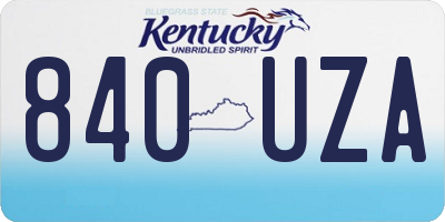 KY license plate 840UZA