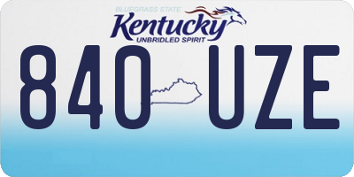 KY license plate 840UZE