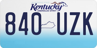 KY license plate 840UZK