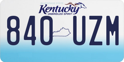 KY license plate 840UZM