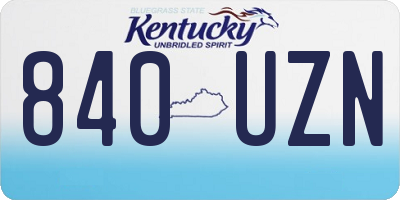 KY license plate 840UZN