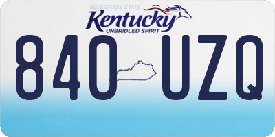 KY license plate 840UZQ